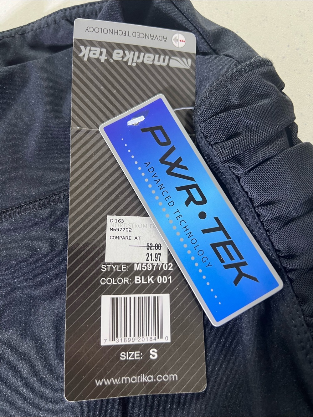 NWT Marika Tek PWR-TEK Ruched Skirted Capri Leggings - Black (Size Small) - Picture 4 of 7